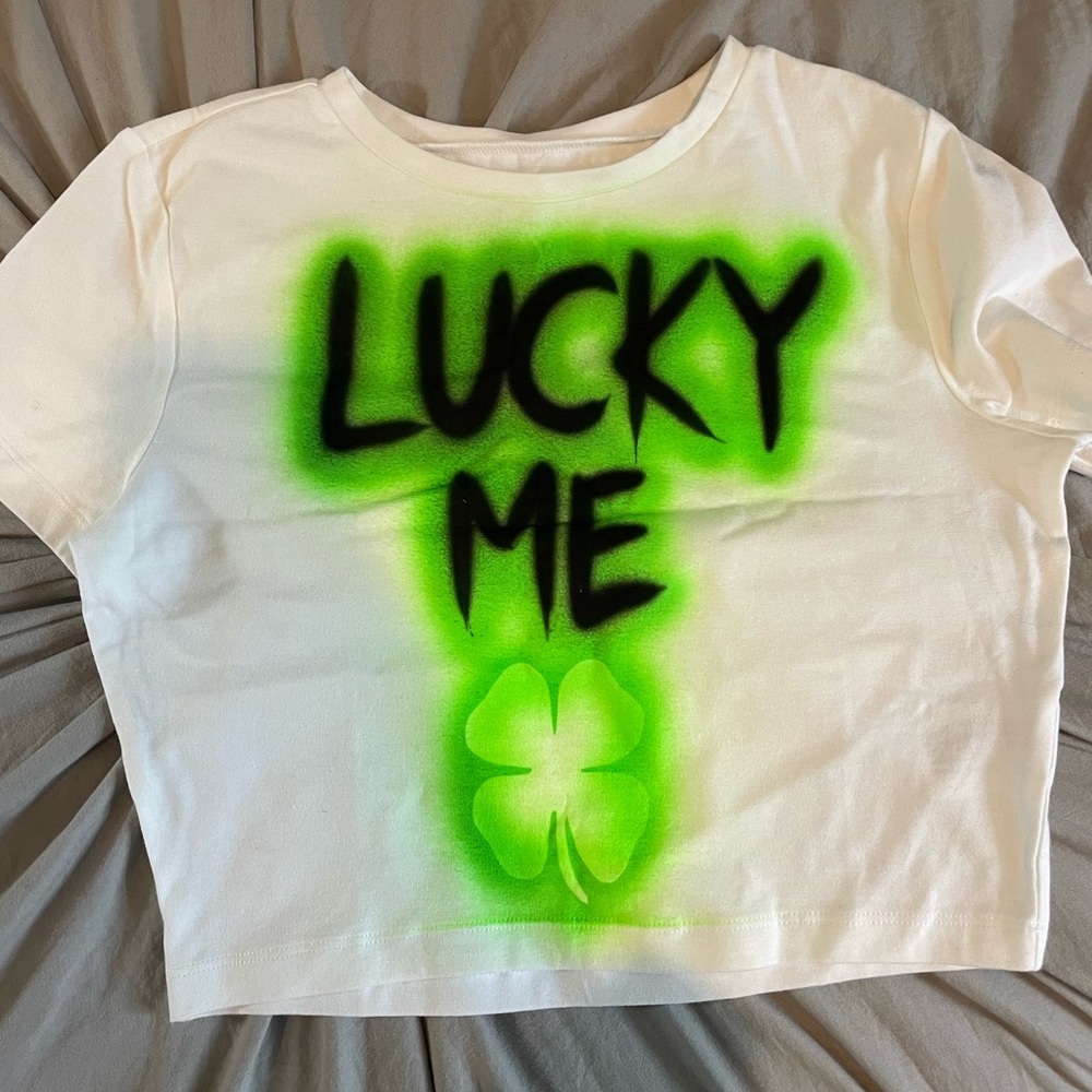 St Patrick’s Day White Cropped Tshirt